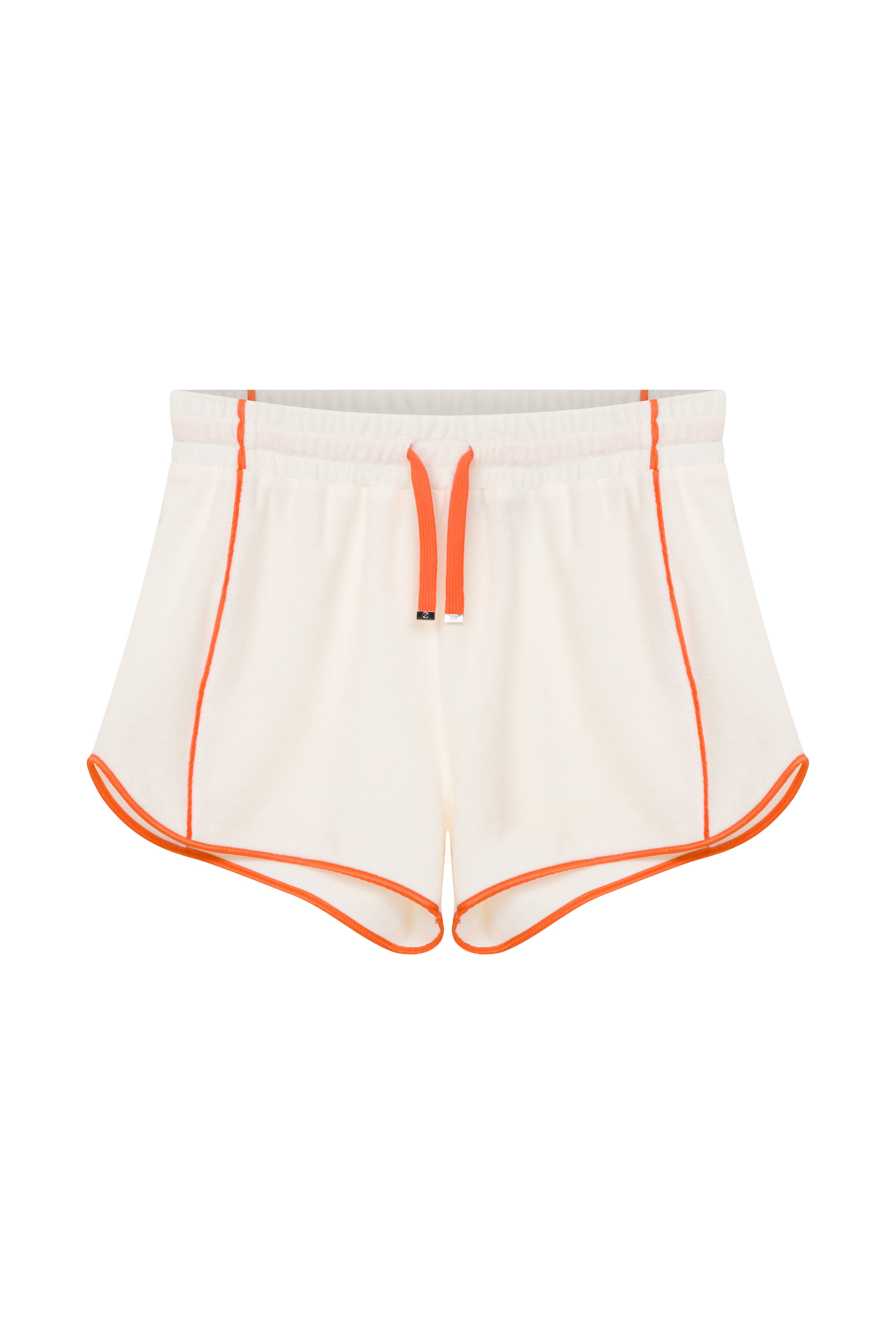 Colette Towel Orange Piping Shorts Set Beige